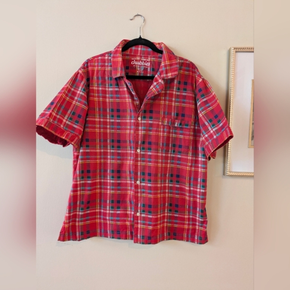 Chubbies Red and Blue Plaid Casual Shirt, Sz. XL